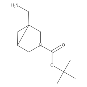 tert-Butyl (1S,5R)-1-(aminomethyl)-3-azabicyclo[3.1.0]hexane-3-carboxylate结构式