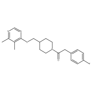 1-(4-(((5,6-Dimethylpyrimidin-4-yl)oxy)methyl)piperidin-1-yl)-2-(4-fluorophenyl)ethan-1-one结构式