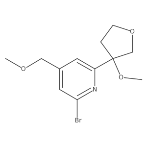 2-bromo-4-(methoxymethyl)-6-(tetrahydro-3-methoxy-3-furanyl)Pyridine Structure