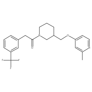 1-[3-[(2-Methylpyridin-4-yl)oxymethyl]piperidin-1-yl]-2-[3-(trifluoromethyl)phenyl]ethanone结构式