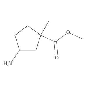 Methyl (1S,3R)-3-amino-1-methylcyclopentane-1-carboxylate结构式