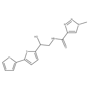 N-{2-[5-(furan-2-yl)thiophen-2-yl]-2-hydroxyethyl}-1-methyl-1H-1,2,3-triazole-4-carboxamide结构式