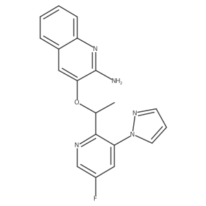 (S)-3-(1-(5-Fluoro-3-(1H-pyrazol-1-yl)pyridin-2-yl)ethoxy)quinolin-2-amine结构式
