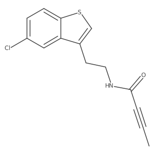 N-[2-(5-chloro-1-benzothiophen-3-yl)ethyl]but-2-ynamide结构式