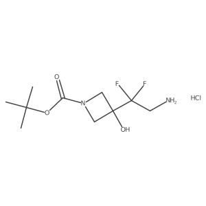 Tert-butyl 3-(2-amino-1,1-difluoroethyl)-3-hydroxyazetidine-1-carboxylate;hydrochloride结构式