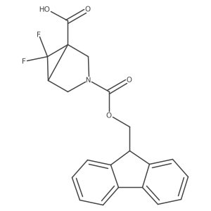 3-{[(9H-fluoren-9-yl)methoxy]carbonyl}-6,6-difluoro-3-azabicyclo[3.1.0]hexane-1-carboxylic acid结构式