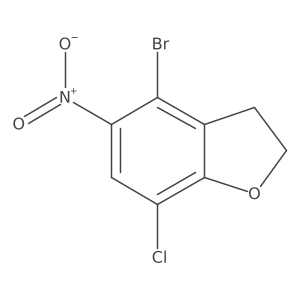 4-Bromo-7-chloro-2,3-dihydro-5-nitrobenzofuran结构式