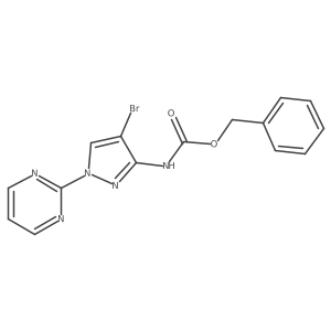 benzyl N-[4-bromo-1-(pyrimidin-2-yl)-1H-pyrazol-3-yl]carbamate结构式