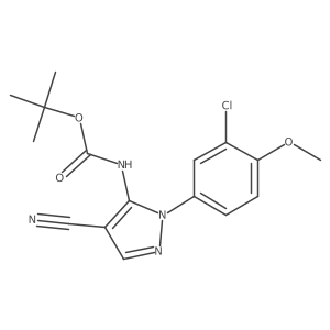 tert-butyl N-[1-(3-chloro-4-methoxyphenyl)-4-cyano-1H-pyrazol-5-yl]carbamate Structure
