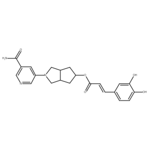 (3aR,5S,6aS)-2-(5-carbamoylpyridin-3-yl)-octahydrocyclopenta[c]pyrrol-5-yl (2E)-3-(3,4-dihydroxyphenyl)prop-2-enoate结构式