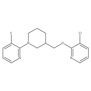 2-(3-{[(3-Chloropyridin-2-yl)oxy]methyl}piperidin-1-yl)-3-fluoropyridine结构式