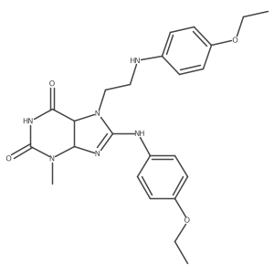 8-(4-Ethoxyanilino)-7-[2-(4-ethoxyanilino)ethyl]-3-methyl-4,5-dihydropurine-2,6-dione Structure