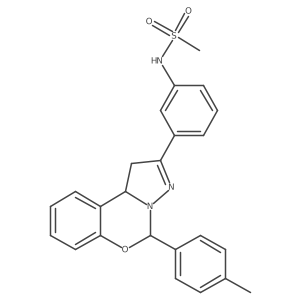 N-(3-(5-(p-tolyl)-5,10b-dihydro-1H-benzo[e]pyrazolo[1,5-c][1,3]oxazin-2-yl)phenyl)methanesulfonamide结构式