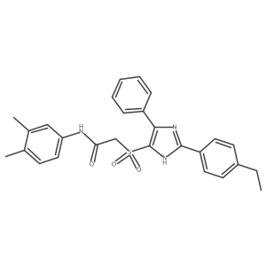 N-(3,4-dimethylphenyl)-2-{[2-(4-ethylphenyl)-5-phenyl-1H-imidazol-4-yl]sulfonyl}acetamide结构式