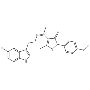 (4Z)-4-(1-{[2-(5-fluoro-1H-indol-3-yl)ethyl]amino}ethylidene)-2-(4-methoxyphenyl)-5-methyl-2,4-dihydro-3H-pyrazol-3-one结构式