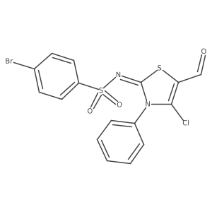 4-Bromo-N-(4-chloro-5-formyl-3-phenyl-2(3H)-thiazolylidene)benzenesulfonamide结构式