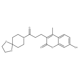 3-[3-(1,4-dioxa-8-azaspiro[4.5]dec-8-yl)-3-oxopropyl]-7-hydroxy-4-methyl-2H-chromen-2-one结构式