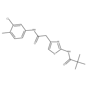 N-(4-{[(3-chloro-4-methylphenyl)carbamoyl]methyl}-1,3-thiazol-2-yl)-2,2-dimethylpropanamide结构式
