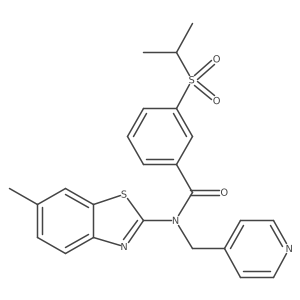 3-(isopropylsulfonyl)-N-(6-methylbenzo[d]thiazol-2-yl)-N-(pyridin-4-ylmethyl)benzamide结构式
