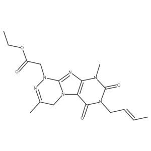 ethyl 2-[7-((2E)but-2-enyl)-3,9-dimethyl-6,8-dioxo-5,7,9-trihydro-4H-1,2,4-tri azino[4,3-h]purinyl]acetate结构式