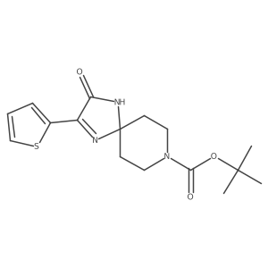 Tert-butyl 3-oxo-2-(thiophen-2-yl)-1,4,8-triazaspiro[4.5]dec-1-ene-8-carboxylate结构式