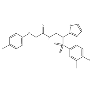 N-(2-((4-fluoro-3-methylphenyl)sulfonyl)-2-(thiophen-2-yl)ethyl)-2-(4-fluorophenoxy)acetamide结构式