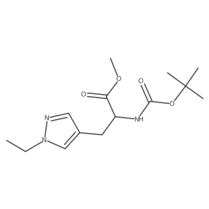 Tert-butyl 1-(methoxycarbonyl)-2-(1-ethyl-1h-pyrazol-4-yl)ethylcarbamate Structure