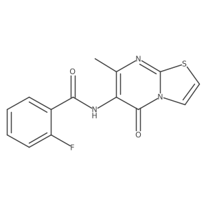 2-fluoro-N-{7-methyl-5-oxo-5H-[1,3]thiazolo[3,2-a]pyrimidin-6-yl}benzamide结构式