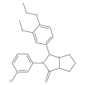 2-(3-chlorophenyl)-3-(4-ethoxy-3-methoxyphenyl)hexahydro-1H-pyrrolo[1,2-c]imidazol-1-one结构式