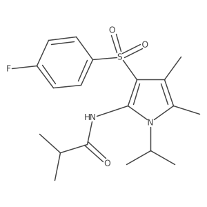 N-{3-[(4-fluorophenyl)sulfonyl]-4,5-dimethyl-1-(propan-2-yl)-1H-pyrrol-2-yl}-2-methylpropanamide结构式
