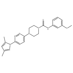 4-(6-(3,5-dimethyl-1H-pyrazol-1-yl)pyridazin-3-yl)-N-(3-methoxyphenyl)piperazine-1-carboxamide结构式