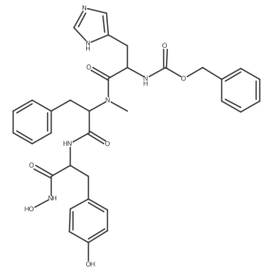 N-[(Benzyloxy)carbonyl]-L-Histidyl-N-Methyl-L-Phenylalanyl-N-Hydroxy-L-Tyrosinamide Structure
