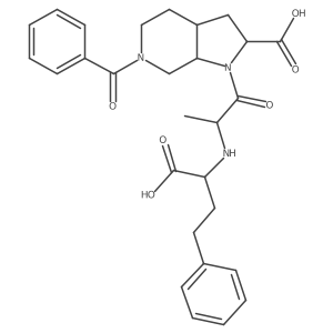 1h-Pyrrolo[2,3-c]pyridine-2-carboxylic acid,6-benzoyl-1-[2-[(1-carboxy-3-phenylpropyl)amino]-1-oxopropyl]octahydro-结构式