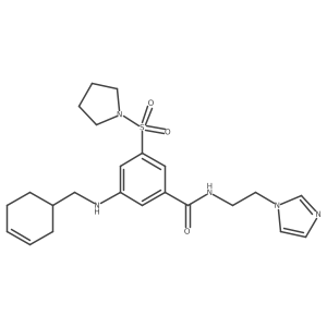 3-[(3-cyclohexen-1-ylmethyl)amino]-N-[2-(1H-imidazol-1-yl)ethyl]-5-(1-pyrrolidinylsulfonyl)benzamide Structure