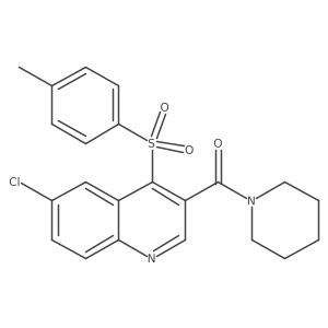 (6-Chloro-4-tosylquinolin-3-yl)(piperidin-1-yl)methanone Structure