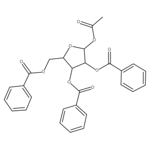(3S,4R,5S)-2-Acetoxy-5-((benzoyloxy)methyl)tetrahydrofuran-3,4-diyl dibenzoate结构式