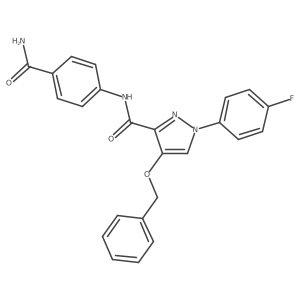 4-(benzyloxy)-N-(4-carbamoylphenyl)-1-(4-fluorophenyl)-1H-pyrazole-3-carboxamide Structure