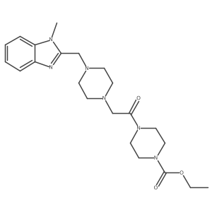 ethyl 4-(2-(4-((1-methyl-1H-benzo[d]imidazol-2-yl)methyl)piperazin-1-yl)acetyl)piperazine-1-carboxylate Structure