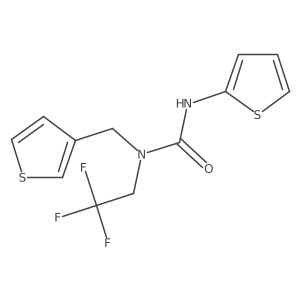 3-(Thiophen-2-yl)-1-(thiophen-3-ylmethyl)-1-(2,2,2-trifluoroethyl)urea结构式