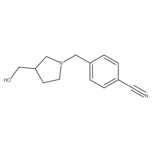 4-{[3-(Hydroxymethyl)pyrrolidin-1-yl]methyl}benzonitrile Structure