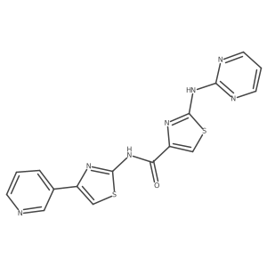 N-(4-(pyridin-3-yl)thiazol-2-yl)-2-(pyrimidin-2-ylamino)thiazole-4-carboxamide结构式