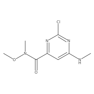 2-chloro-N-methoxy-N-methyl-6-(methylamino)pyrimidine-4-carboxamide结构式
