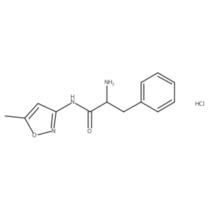 2-amino-N-(5-methyl-1,2-oxazol-3-yl)-3-phenylpropanamide hydrochloride结构式