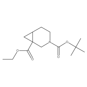 3-(tert-Butyl) 1-ethyl 3-azabicyclo[4.1.0]heptane-1,3-dicarboxylate结构式