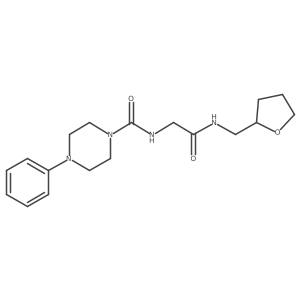 N-{2-oxo-2-[(tetrahydrofuran-2-ylmethyl)amino]ethyl}-4-phenylpiperazine-1-carboxamide结构式