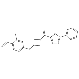 2-Methyl-4-(1-(5-phenyl-1,3,4-oxadiazole-2-carbonyl)azetidin-3-yloxy)benzaldehyde结构式