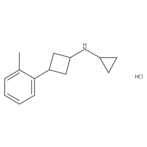 N-cyclopropyl-3-(2-methylphenyl)cyclobutan-1-amine hydrochloride结构式