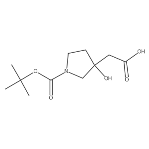 2-(1-(Tert-butoxycarbonyl)-3-hydroxypyrrolidin-3-yl)acetic acid Structure