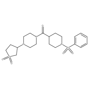 (4-(1,1-Dioxidotetrahydrothiophen-3-yl)piperazin-1-yl)(1-(phenylsulfonyl)piperidin-4-yl)methanone Structure