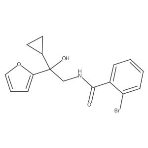 2-bromo-N-[2-cyclopropyl-2-(furan-2-yl)-2-hydroxyethyl]benzamide Structure